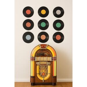 8 Vinyl Record Decorations, Blank 11" Retro Look, Back In Time Music Room